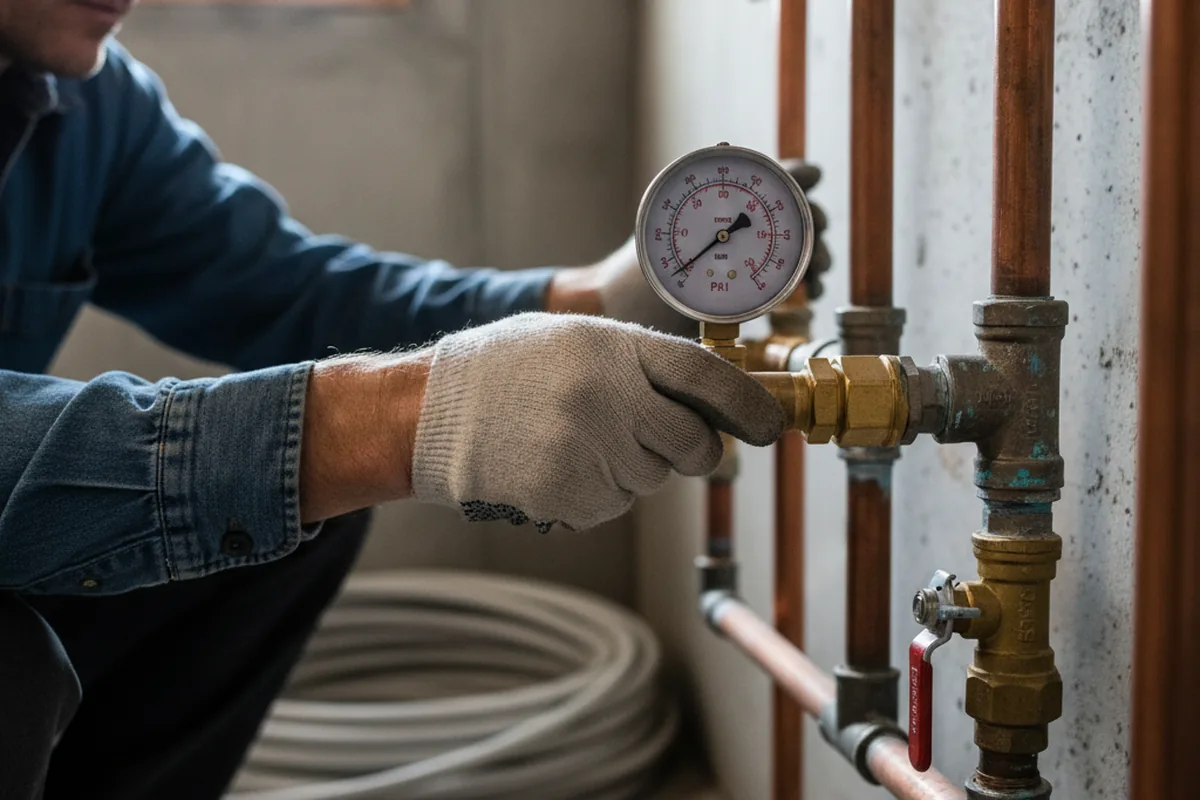 Pressure testing a repaired line during Water Line Repair in Laguna Beach